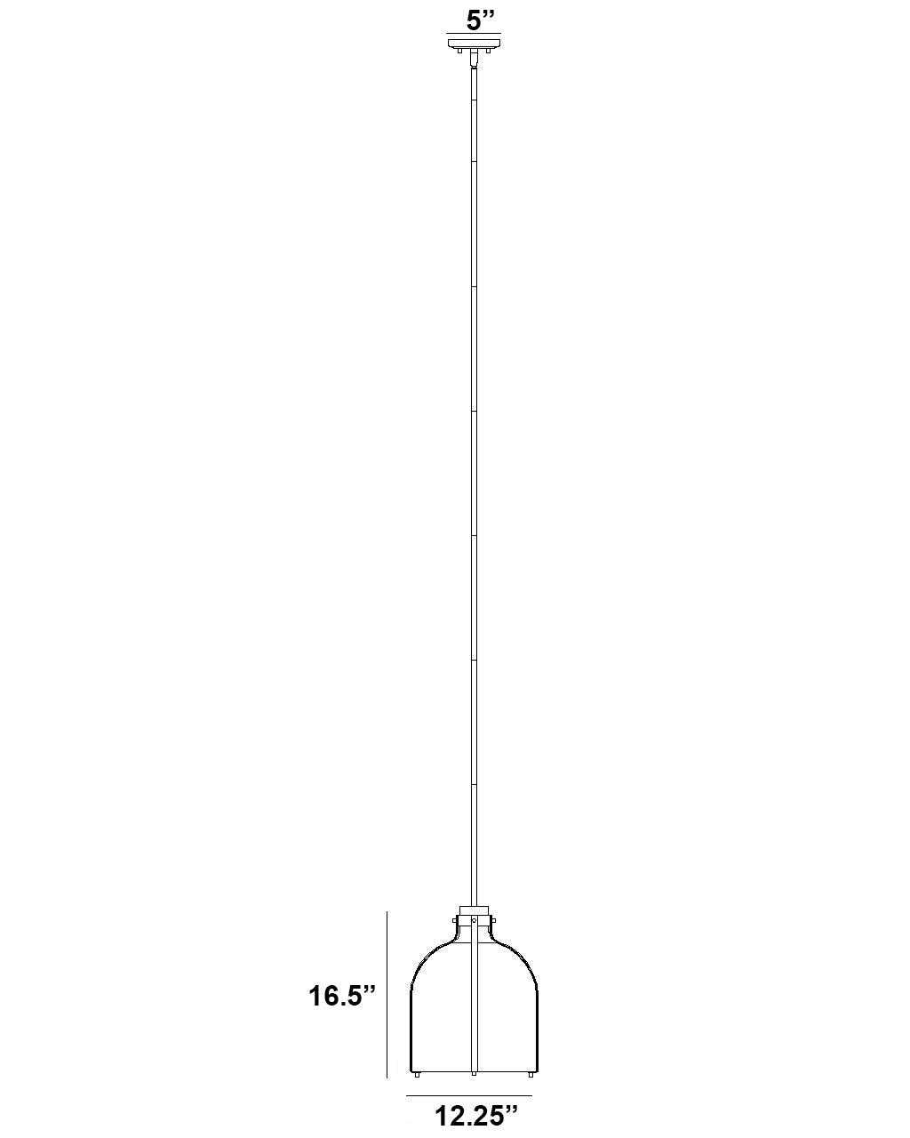818-12BN - Pearson 1 Light 12" Pendant - Brushed Nickel
