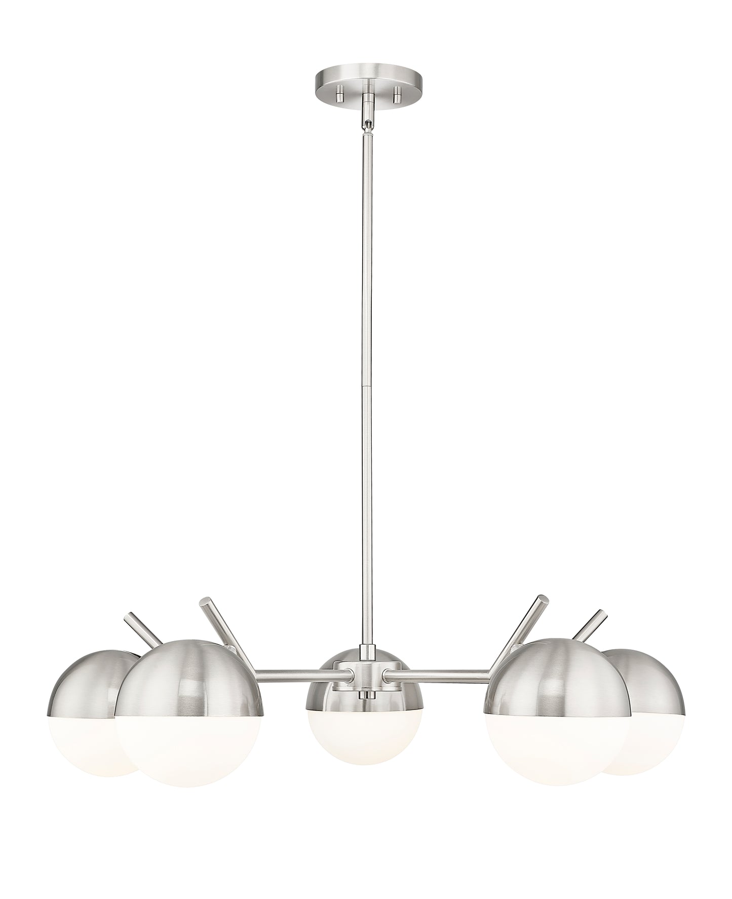 7517-5BN - Realm Sphere 5 Light 32" Chandelier - Brushed Nickel