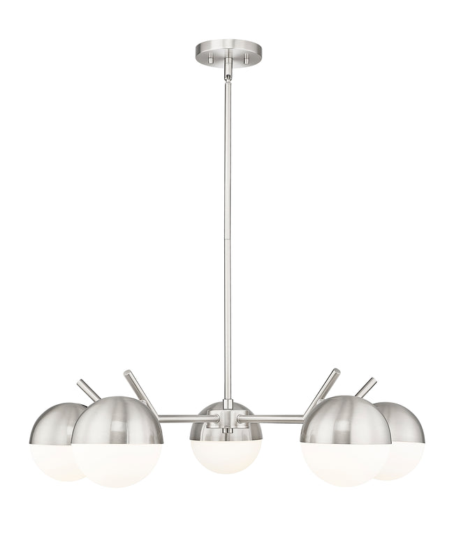 7517-5BN - Realm Sphere 5 Light 32" Chandelier - Brushed Nickel