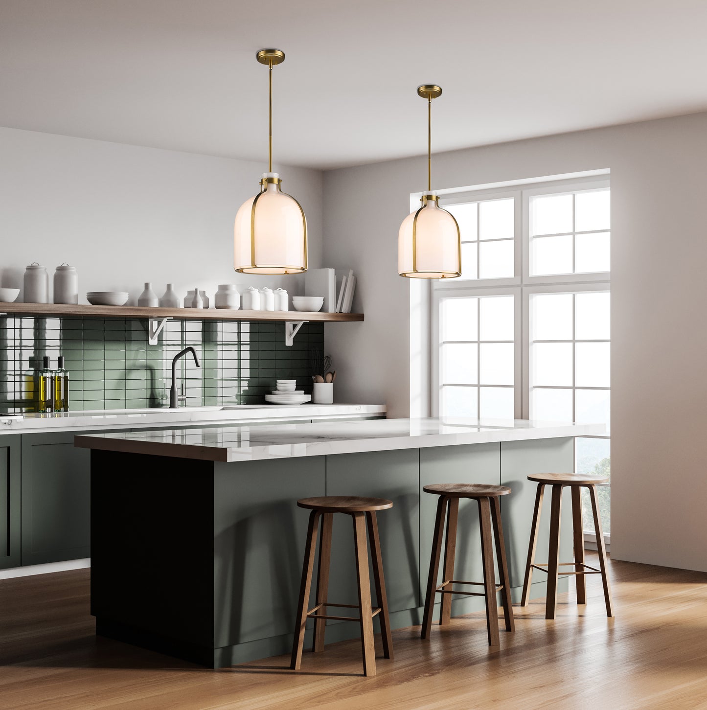818-12RB - Pearson 1 Light 12" Pendant - Rubbed Brass