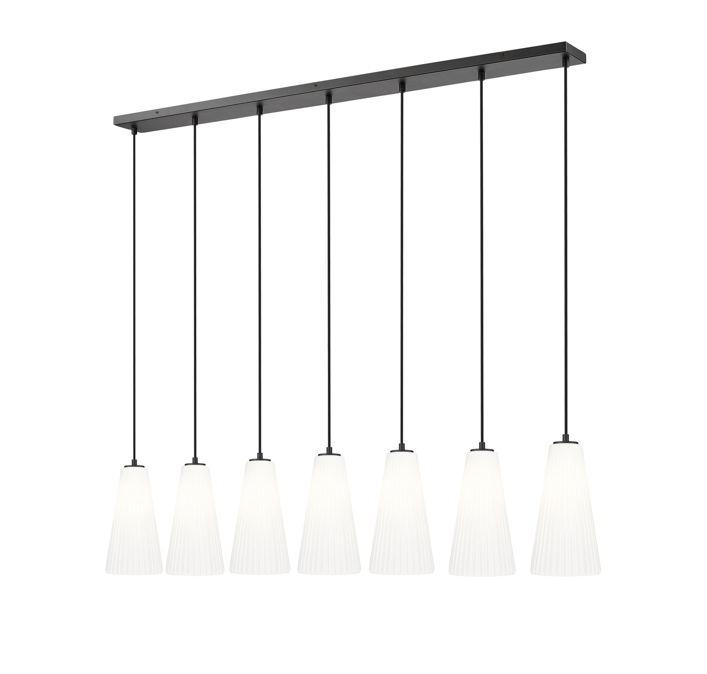 3043P7-7L-MB - Farrell 7 Light Linear 54" Chandelier - Matte Black