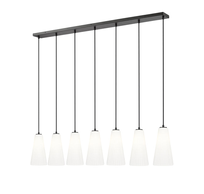 3043P7-7L-MB - Farrell 7 Light Linear 54" Chandelier - Matte Black