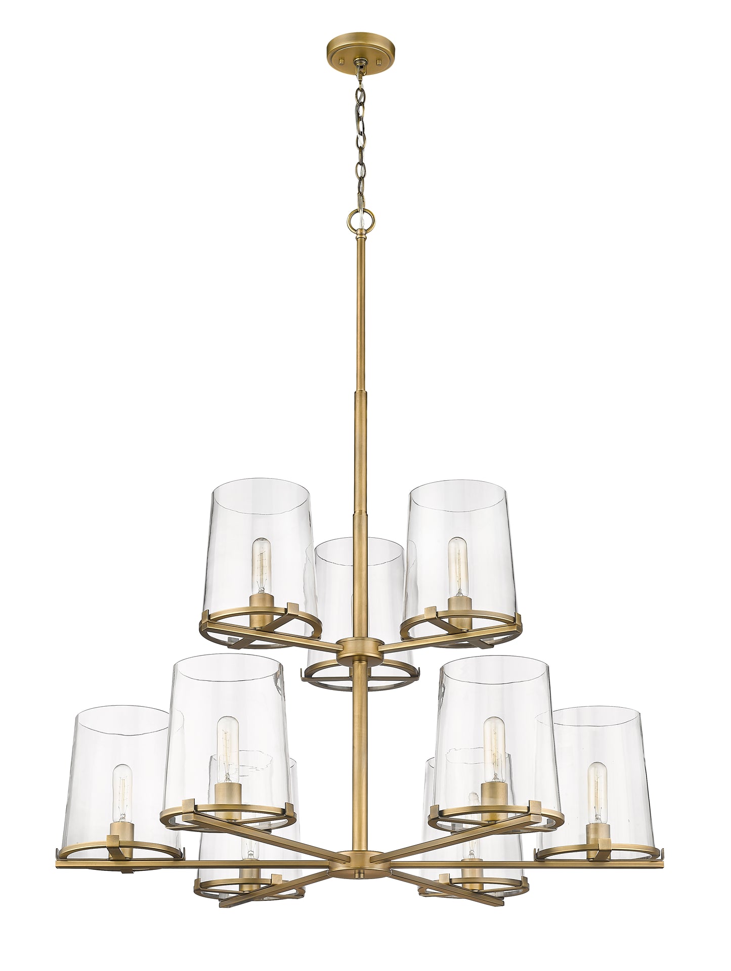 3032-9RB - Callista 9 Light 38" Chandelier - Rubbed Brass