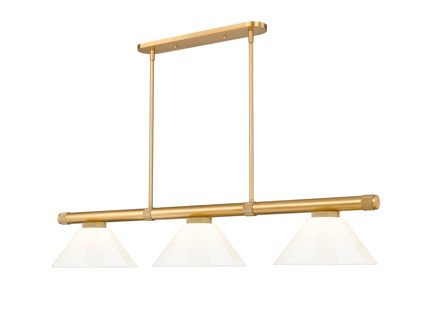 3050-3RB-PWH - Vanguard 3 Light 58" Billiard - Rubbed Brass