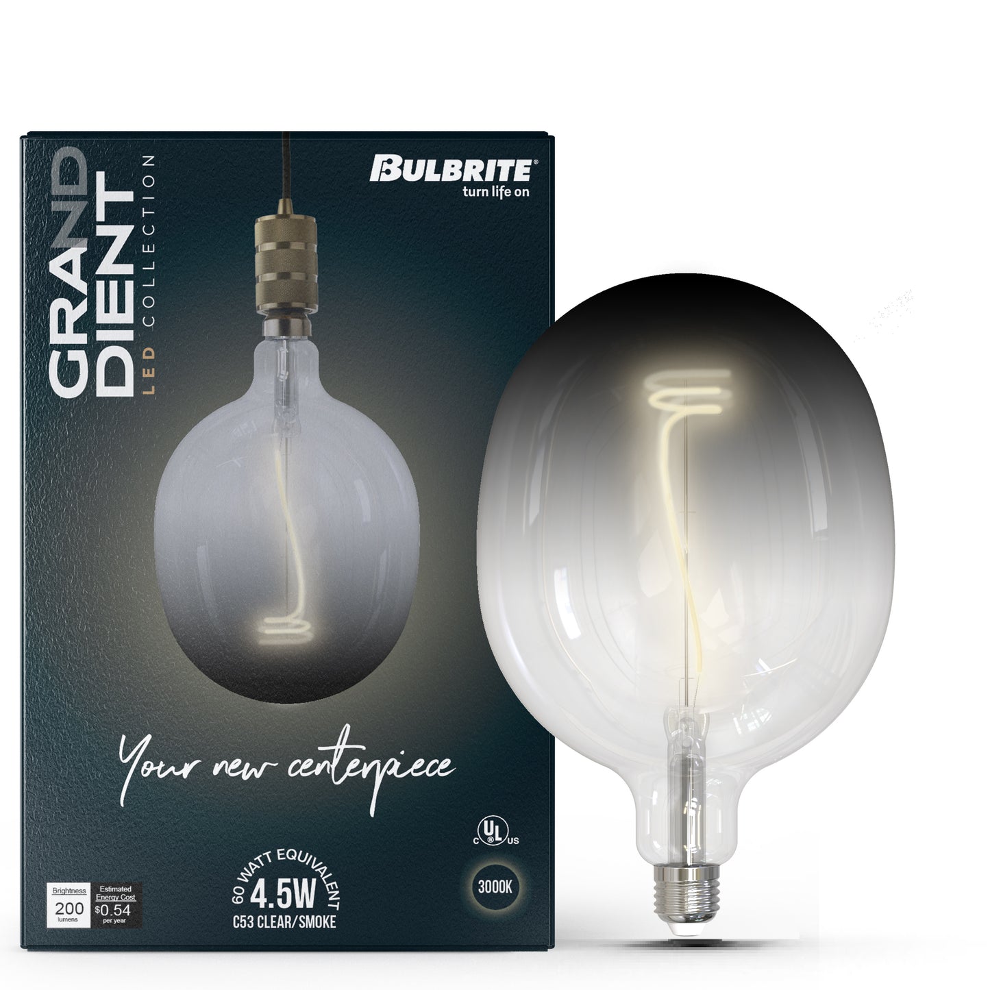 776321 - Dimmable Clear / Smoke C53 LED Light Bulb - 4.5 Watt - 3000K