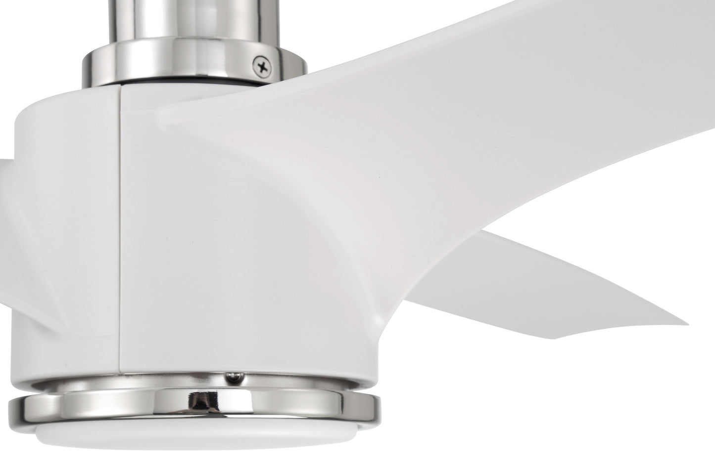PHB60WPLN3-NWF - Phoebe 60" Indoor Ceiling Fan without Wifi 60" 3 Blade Ceiling Fan with Light Kit - White / Polished Nickel