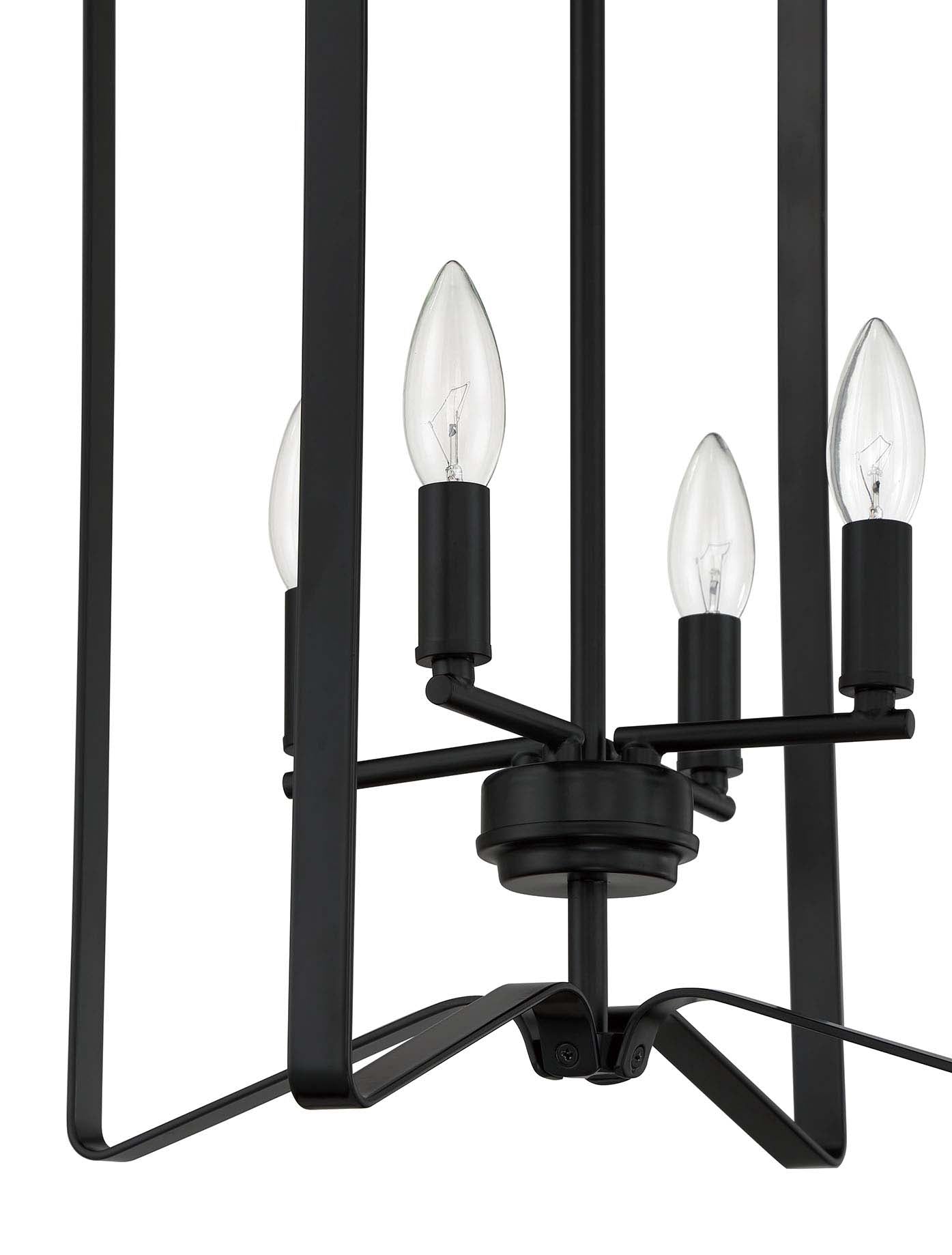 56134-FB - Shayna 4 Light 15" Wide Foyer Light - Flat Black