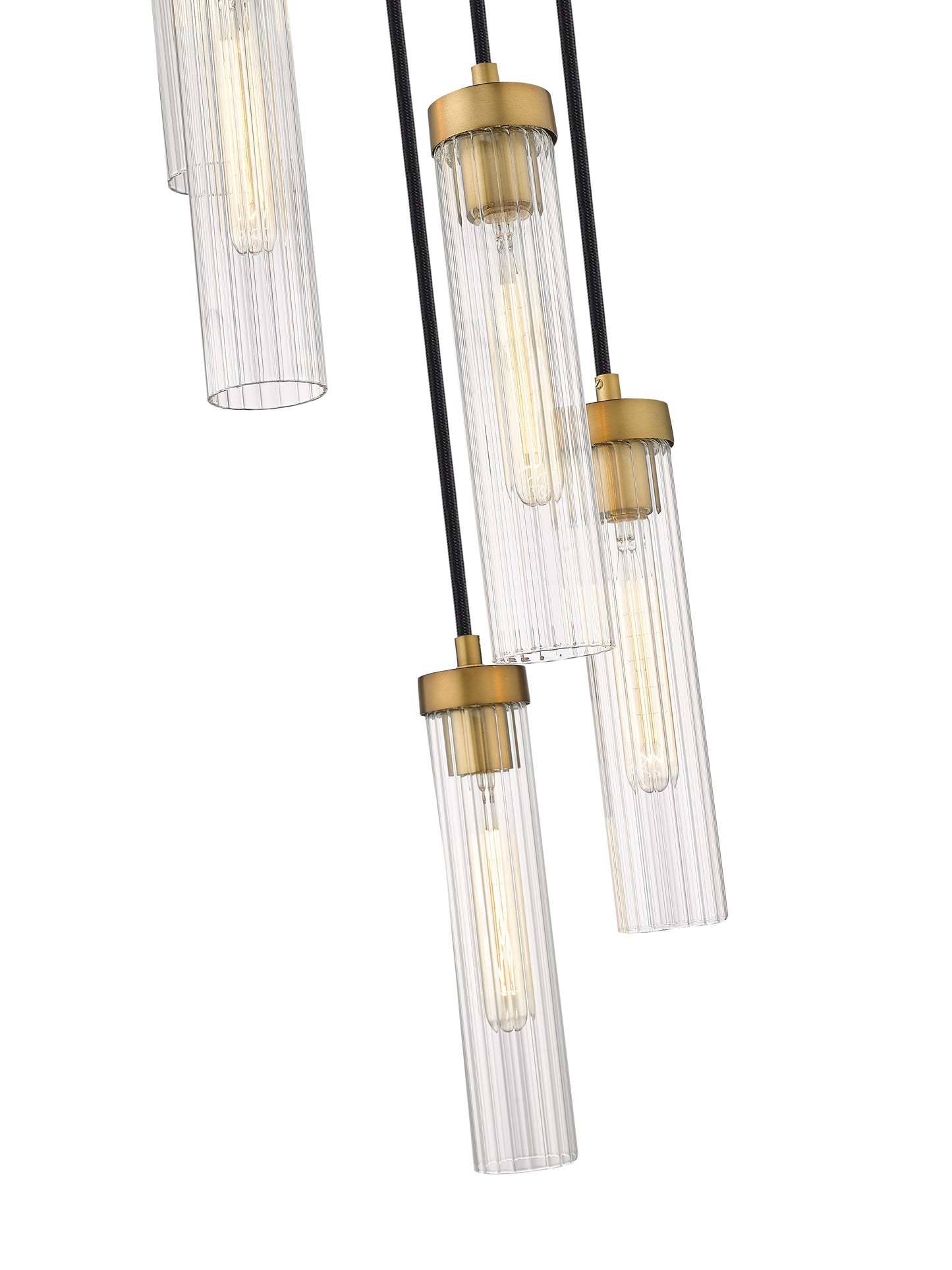 740P-5R-RB - Beau 5 Light 12" Chandelier - Rubbed Brass