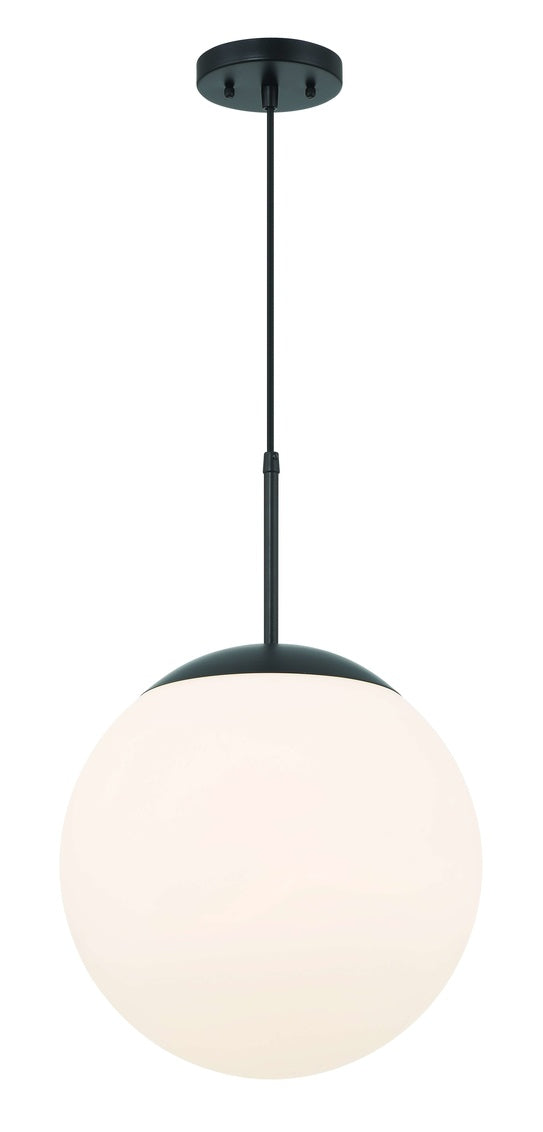 56892-FB-WG - Gaze 1 Light 11.88" Wide Pendant - Flat Black