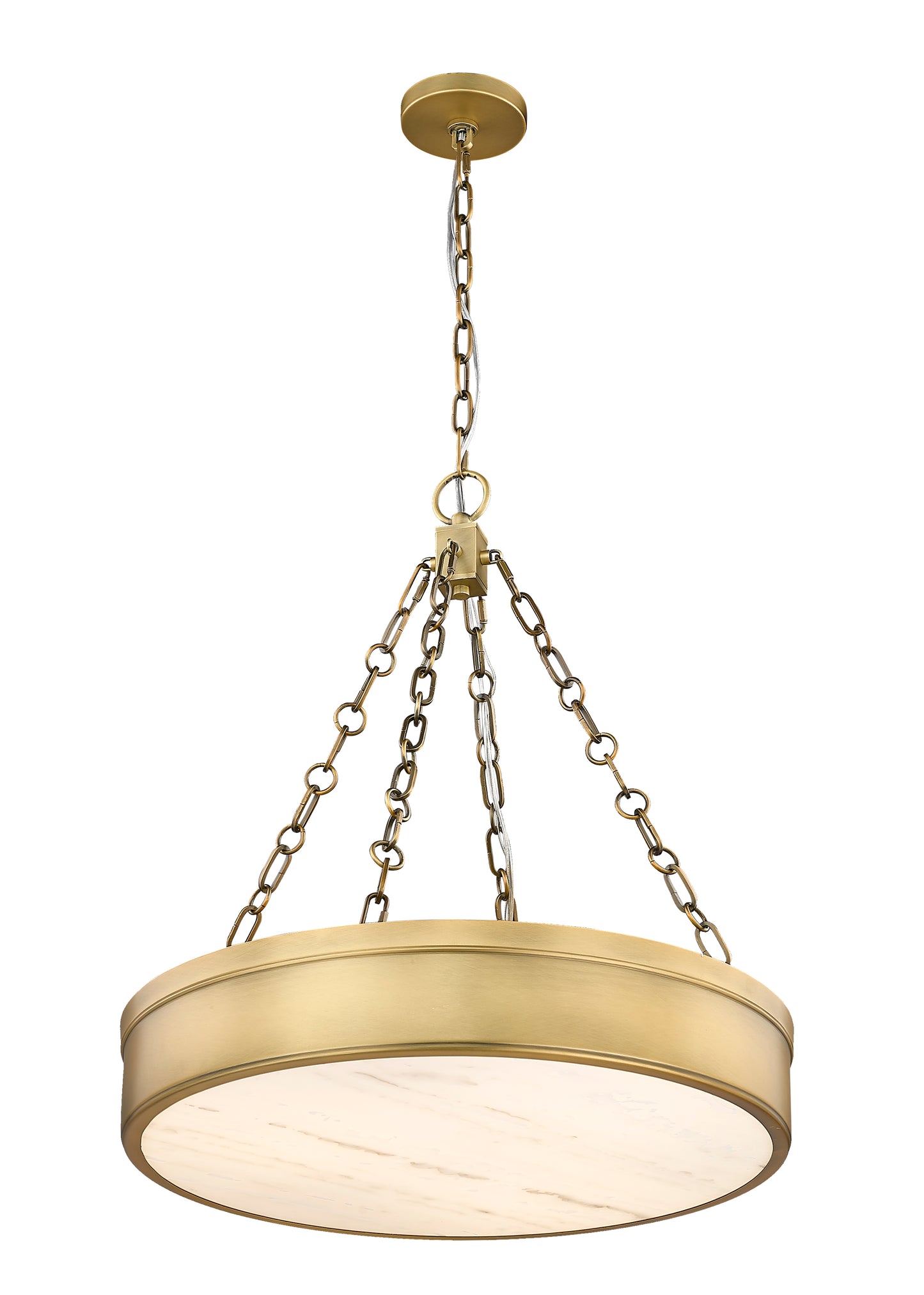 1944P22-RB-LED - Anders 3 Light 22" Chandelier - Rubbed Brass