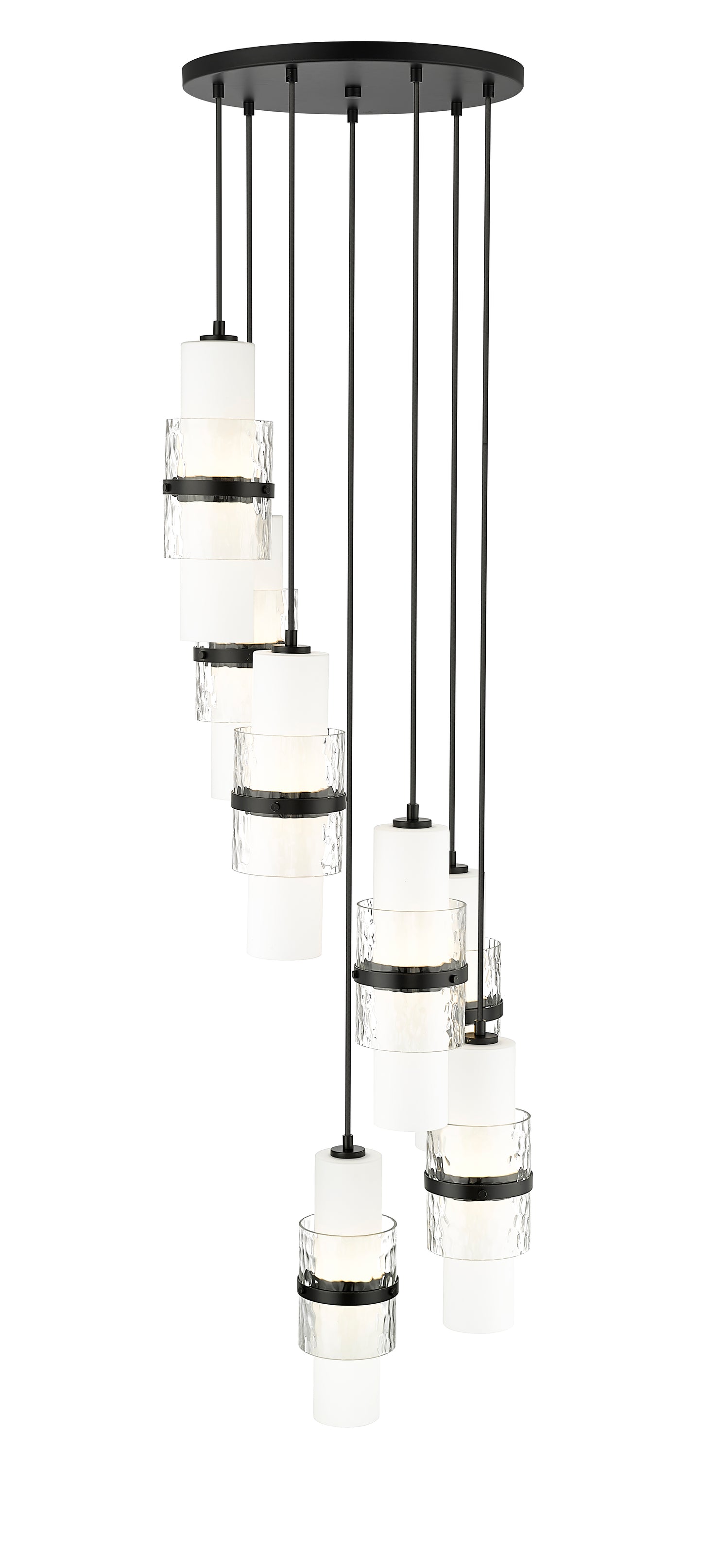 1946P-7R-MB - Cayden 7 Light 18" Chandelier - Matte Black
