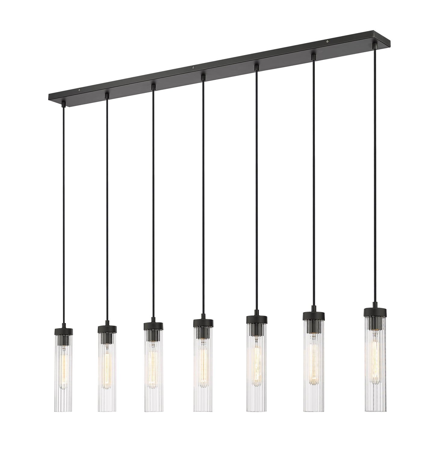 740P-7L-MB - Beau 7 Light Linear 54" Chandelier - Matte Black