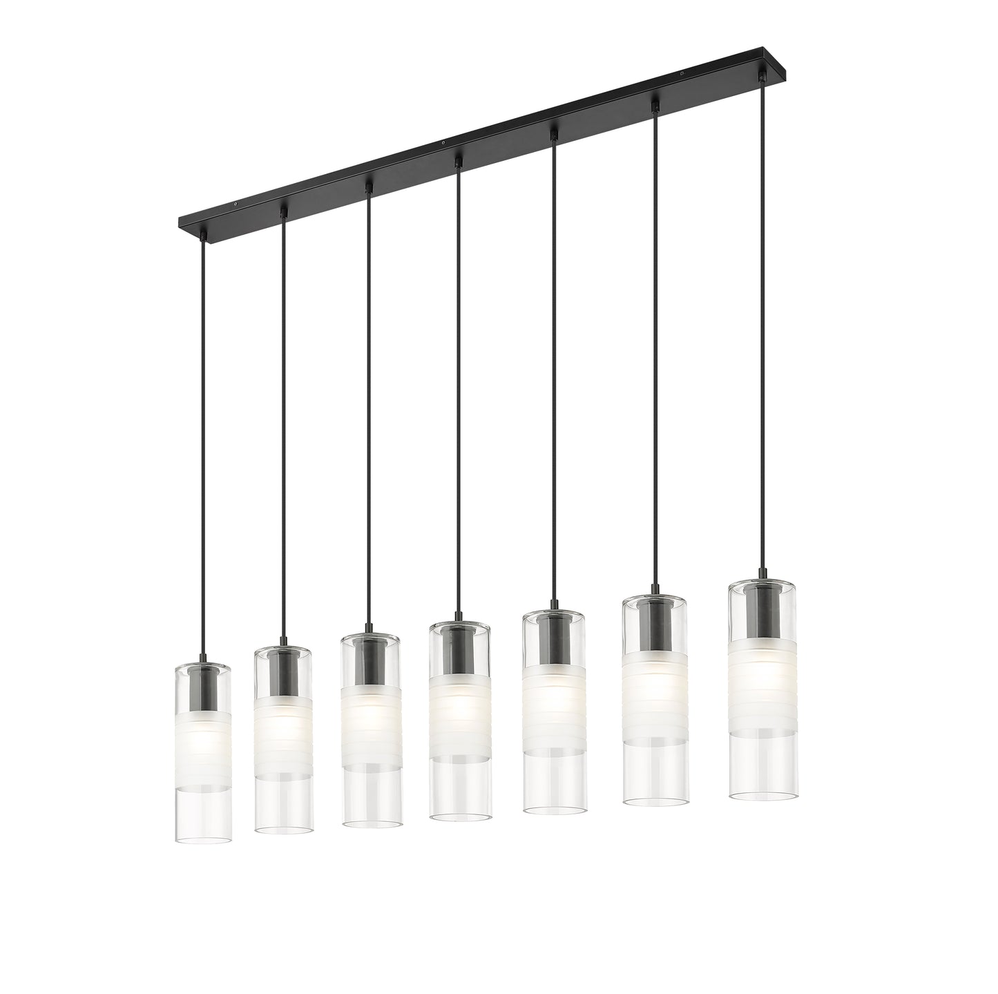 824P-7L-MB - Alton 7 Light Linear 54" Chandelier - Matte Black