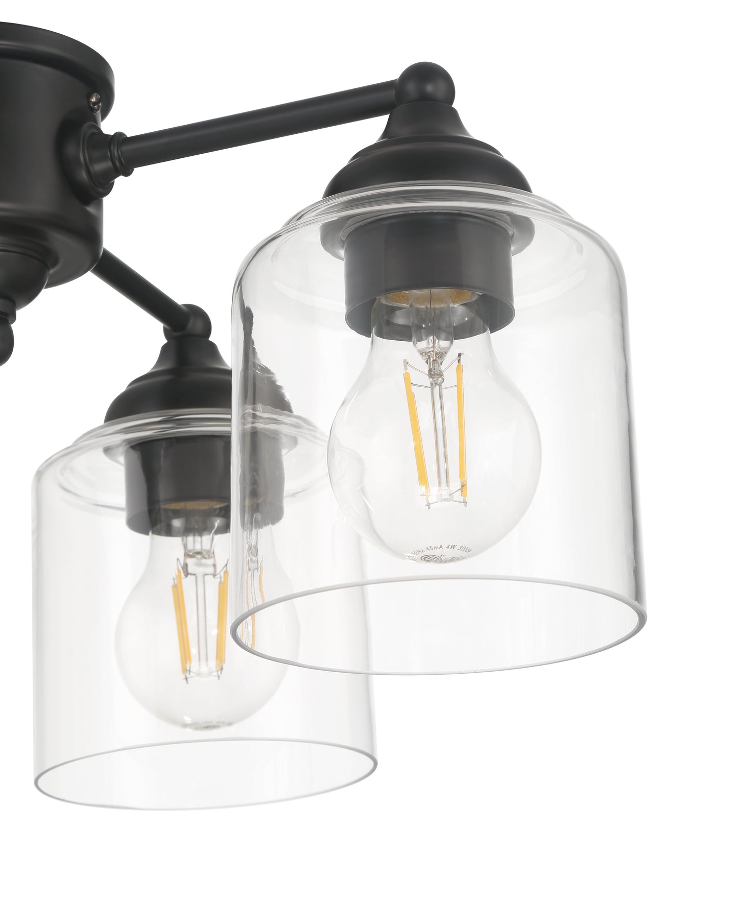 LK2606-4L-LED-FB - 4 Light Light Kit in Flat Black (Clear Glass)