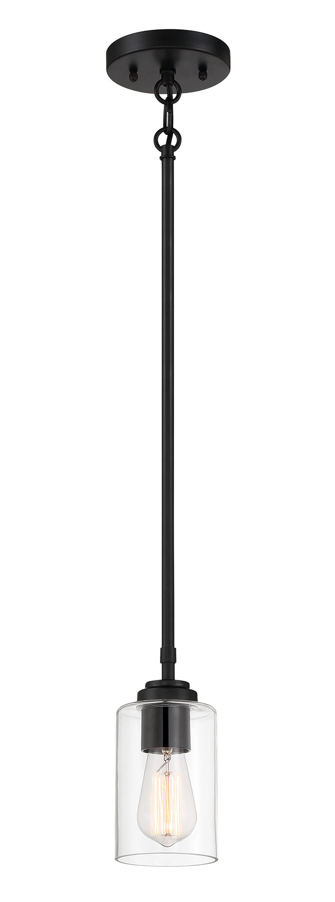 56091-FB - Stowe 1 Light 5.13" Wide Mini Pendant - Flat Black