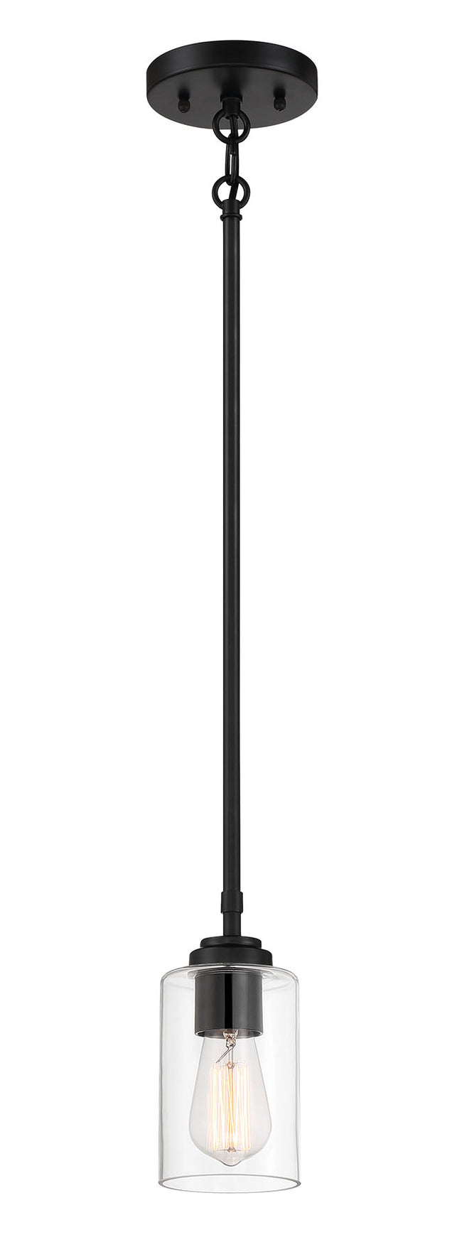 56091-FB - Stowe 1 Light 5.13" Wide Mini Pendant - Flat Black
