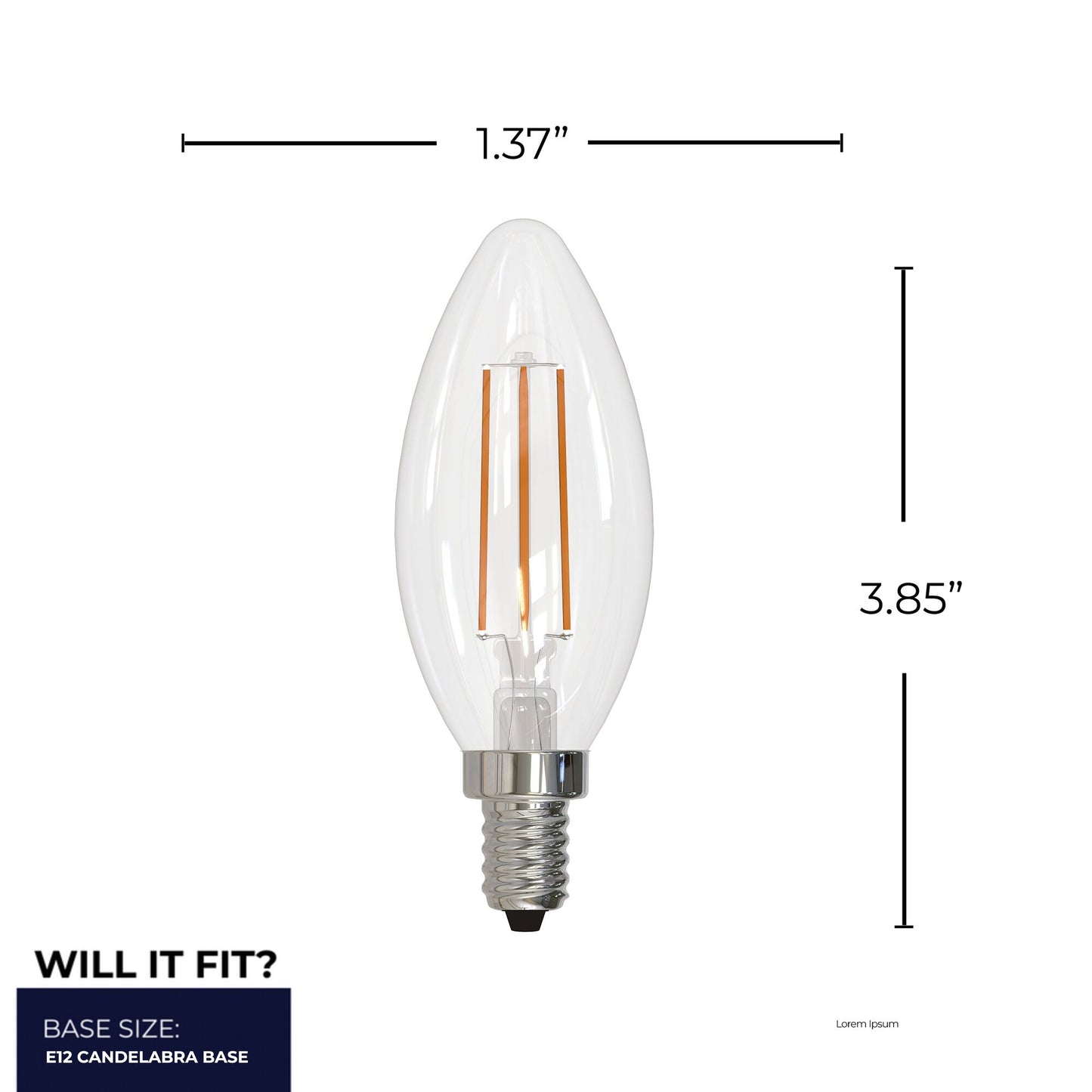 776930 - Dimmable B11 LED Candelabra Light Bulb - 4 Watt - 4000K - 4 Pack