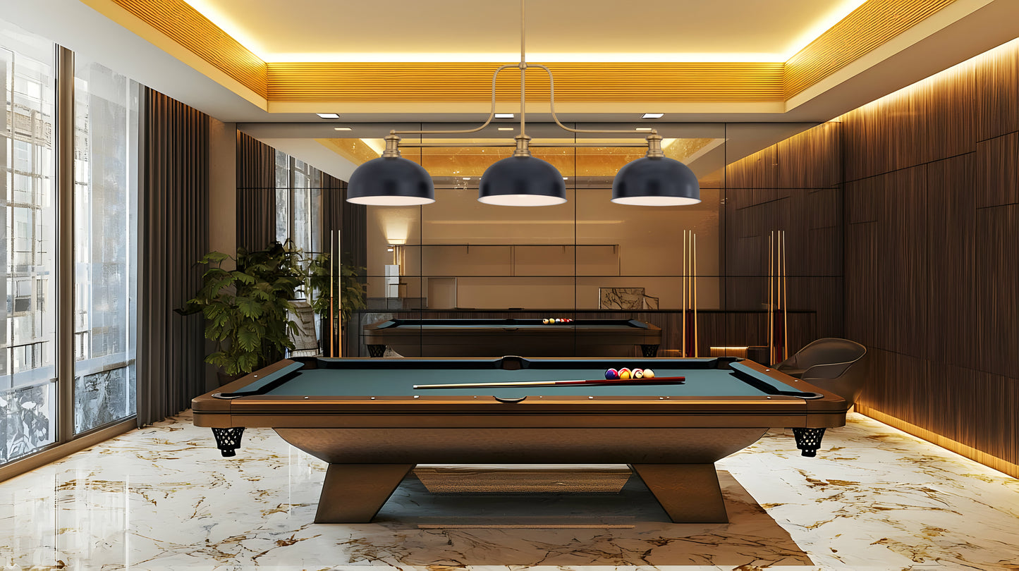 725-3HBR-D13MB - Melange 3 Light 52" Billiard - Heritage Brass