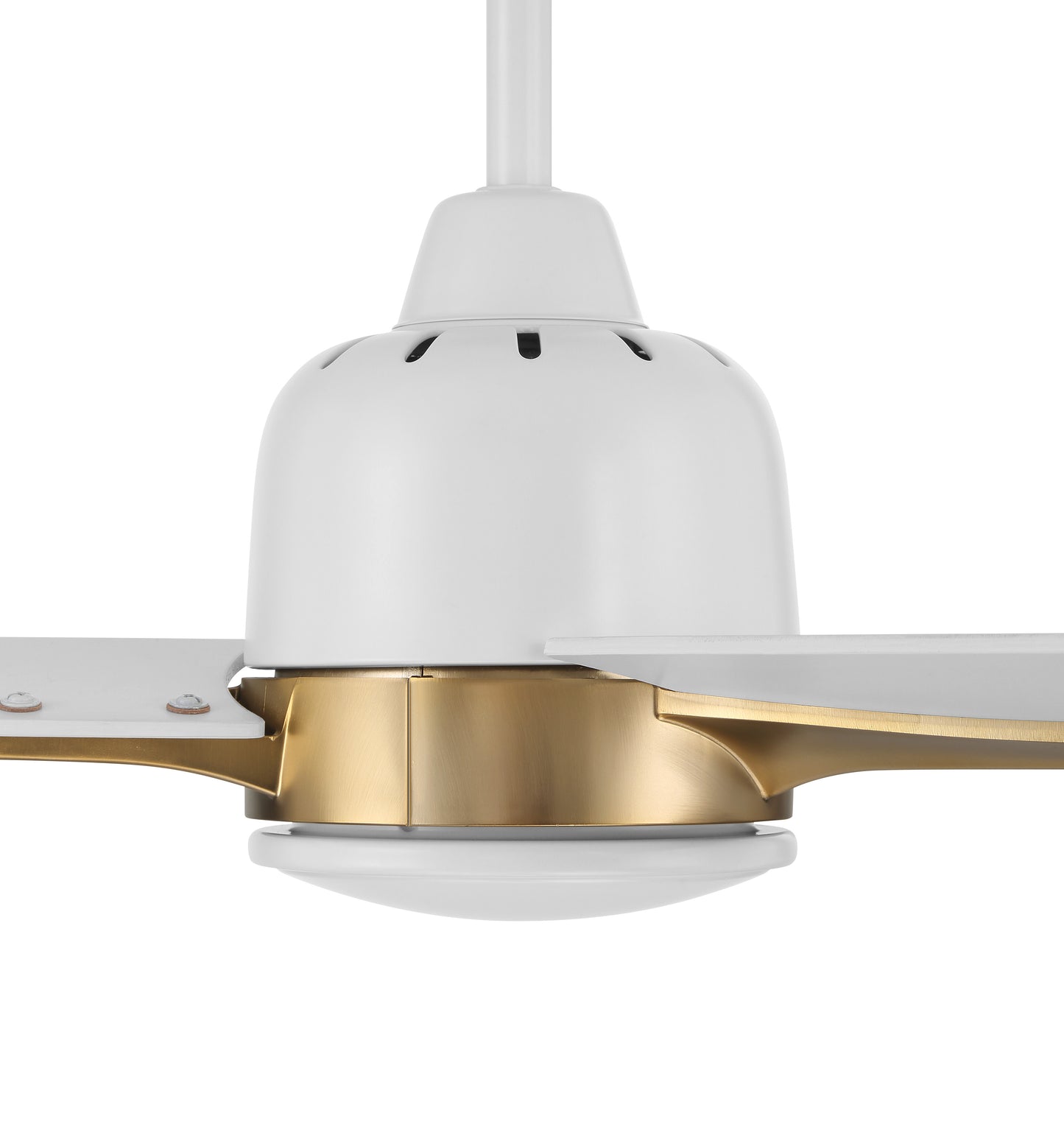 FUL52WSB3 - Fuller 52" 3 Blade Ceiling Fan with Light Kit - White / Satin Brass
