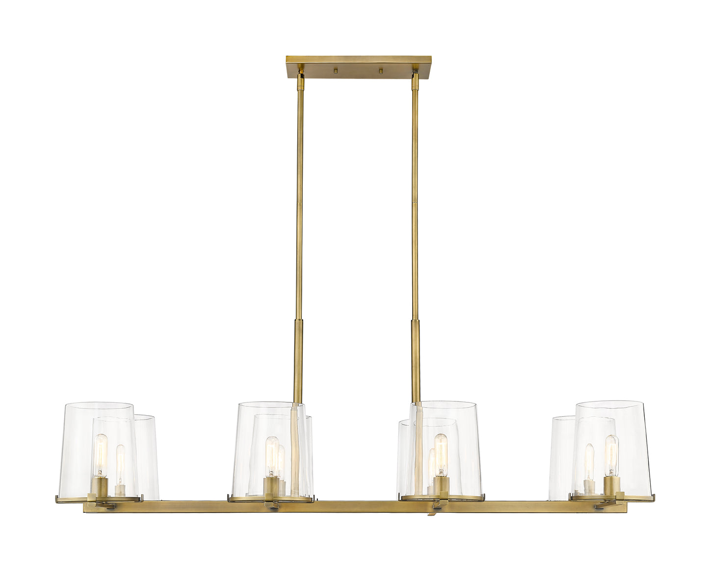 3032-8L-RB - Callista 8 Light Linear 56" Chandelier - Rubbed Brass