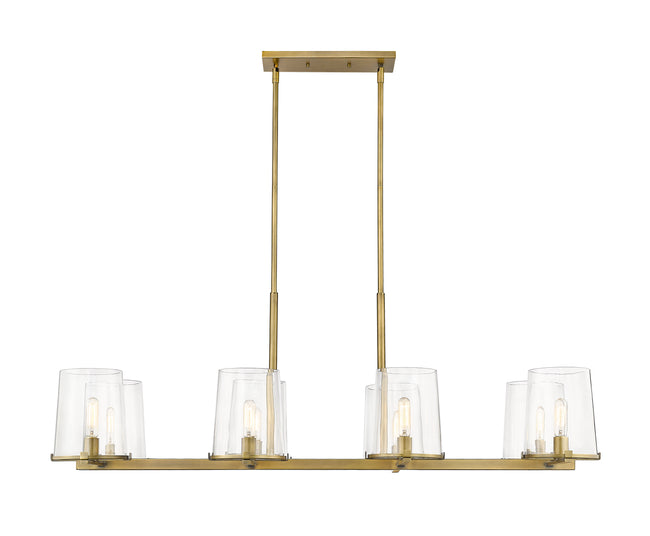 3032-8L-RB - Callista 8 Light Linear 56" Chandelier - Rubbed Brass
