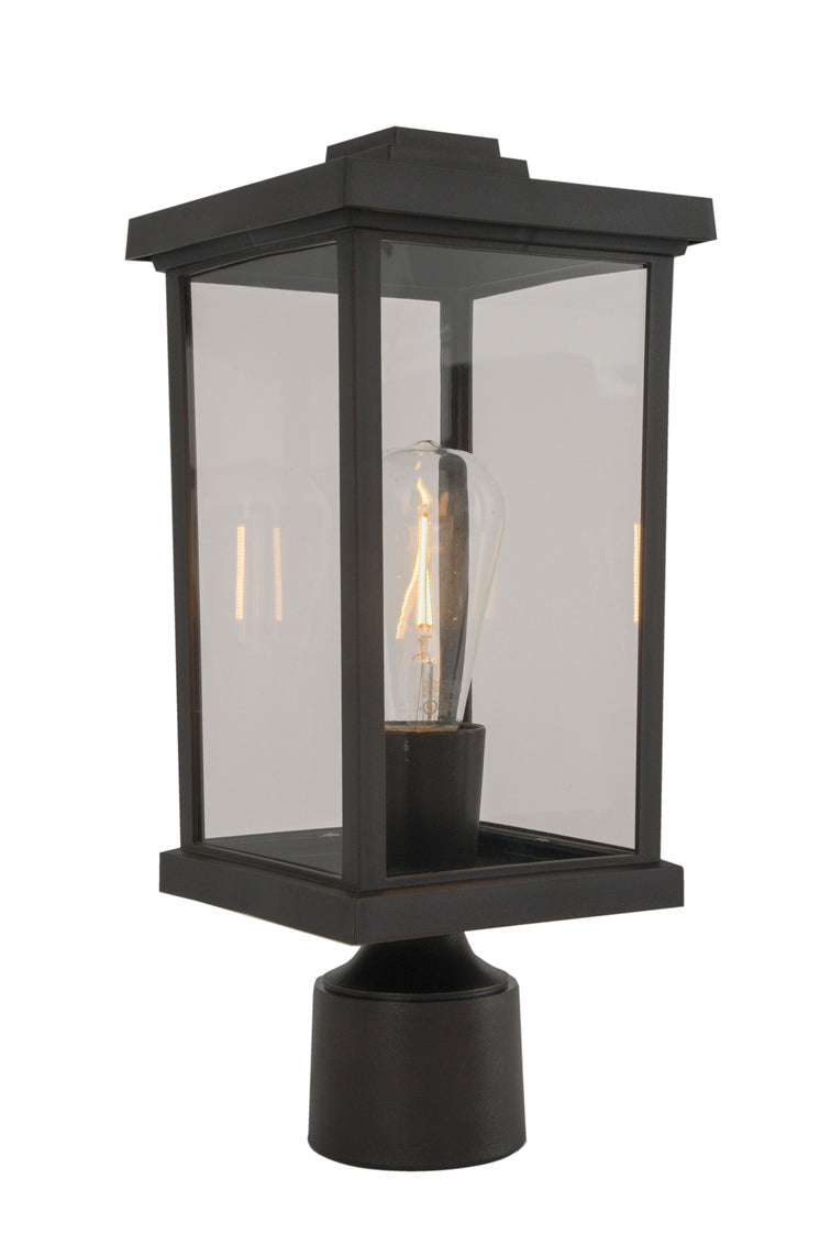 ZA2415-BZ-C - Resilience Lanterns 1 Light 15" High Post Mount - Bronze