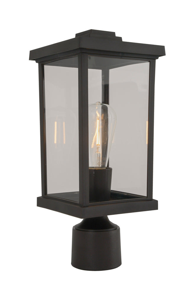 ZA2415-BZ-C - Resilience Lanterns 1 Light 15" High Post Mount - Bronze