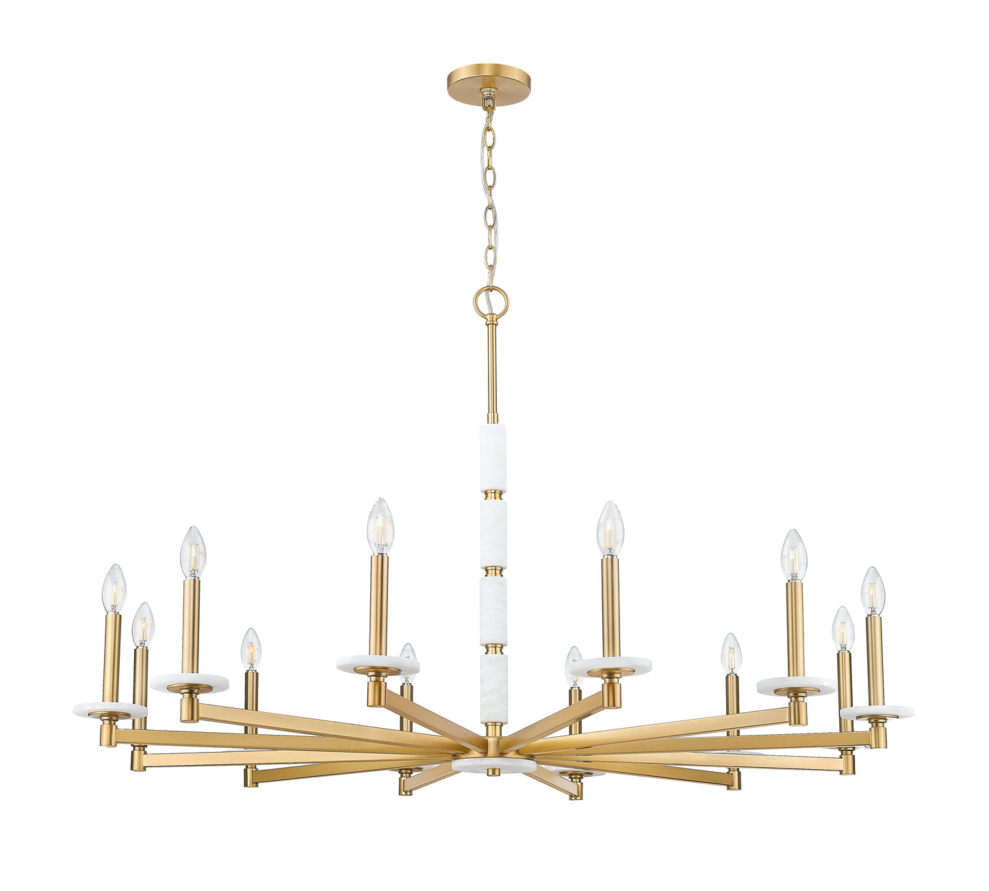 3045-12MGLD - Kaden 12 Light 48" Chandelier - Modern Gold