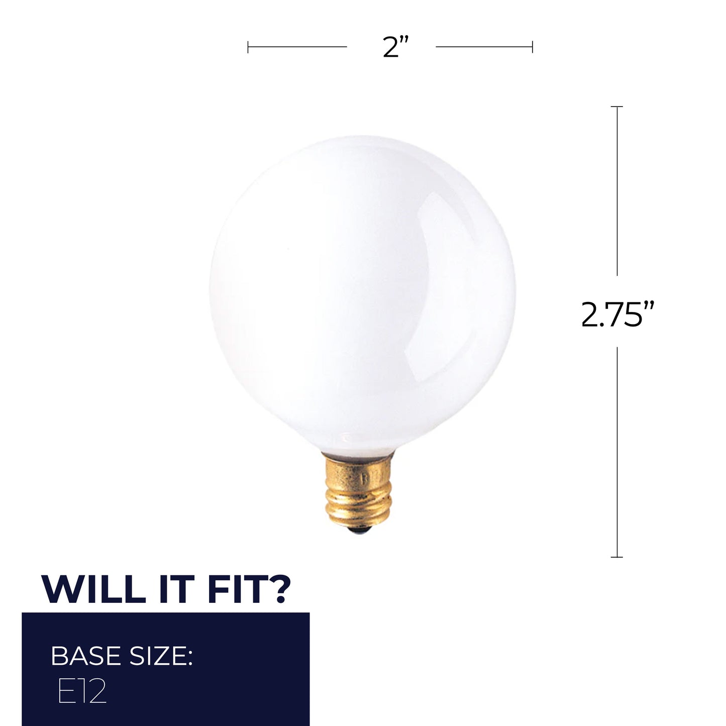 391015 - Dimmable White G16.5 Incandescent Candelabra Light Bulb - 15 Watt - 2700K - 25 Pack