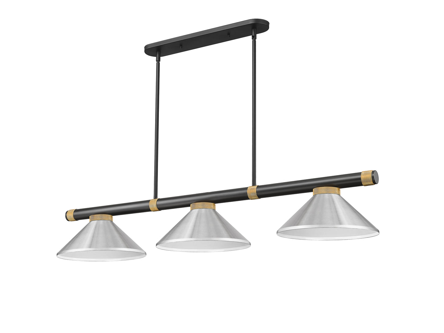 3050-3MB-RB-MBN - Vanguard 3 Light 58" Billiard - Matte Black / Rubbed Brass