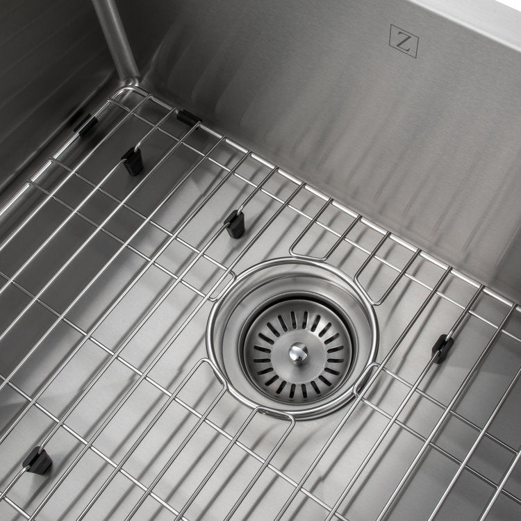 SRS-23 - 23" Meribel Undermount Single Bowl Stainless Steel Kitchen Sink with Bottom Grid