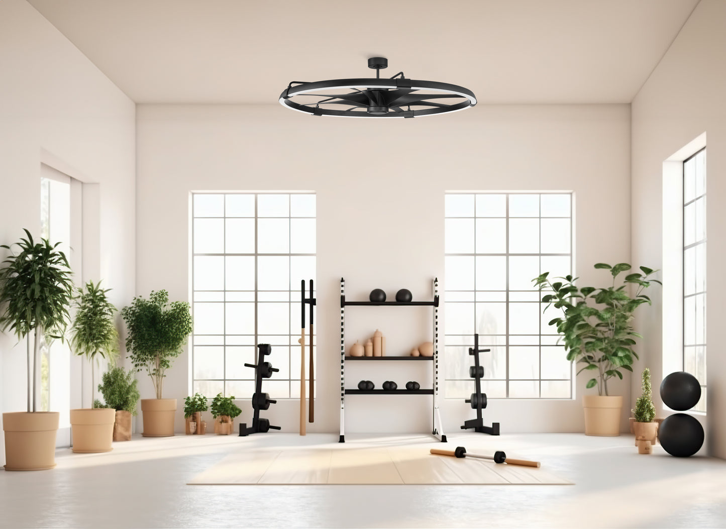 AXL57FB8 - Axel Indoor/Outdoor 52" 8 Blade Indoor Outdoor Ceiling Fan with Light Kit - Flat Black