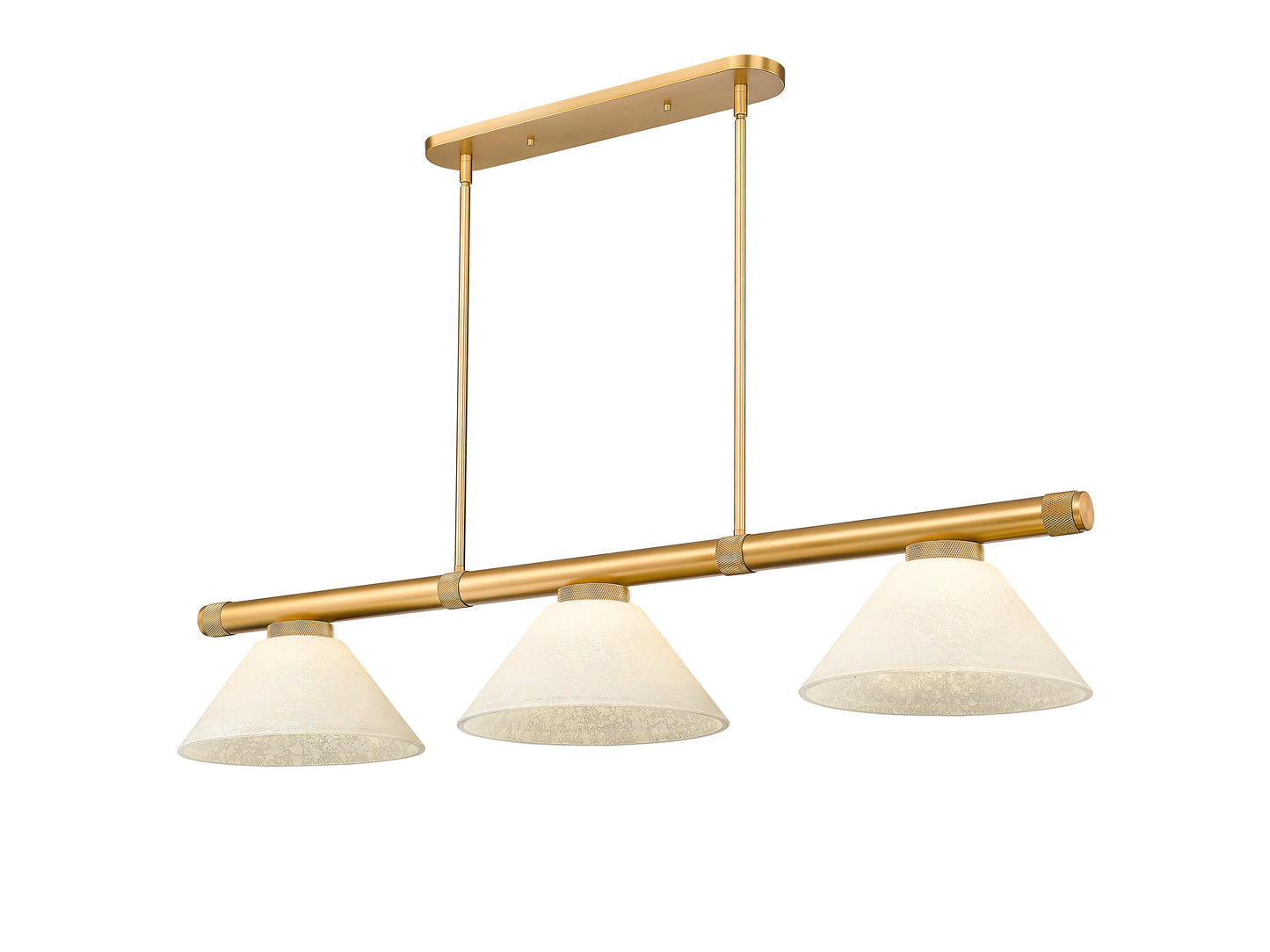 3050-3RB-AGM14 - Vanguard 3 Light 58" Billiard - Rubbed Brass