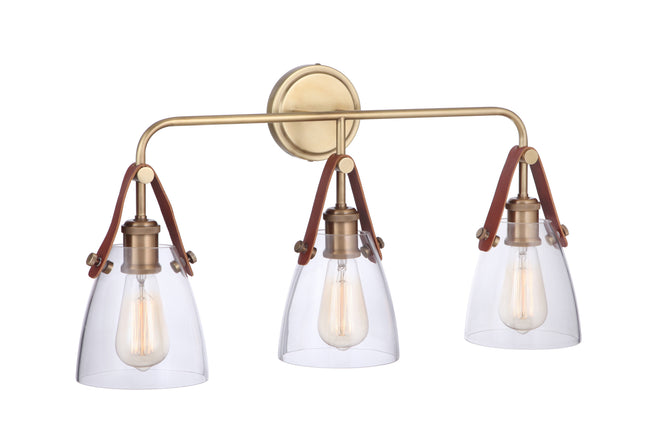 51303-VB - Hagen 3 Light 26" Wide Vanity Light - Vintage Brass