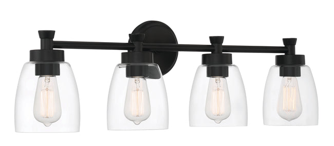 12730FB4 - Henning 4 Light 30" Wide Vanity Light - Flat Black