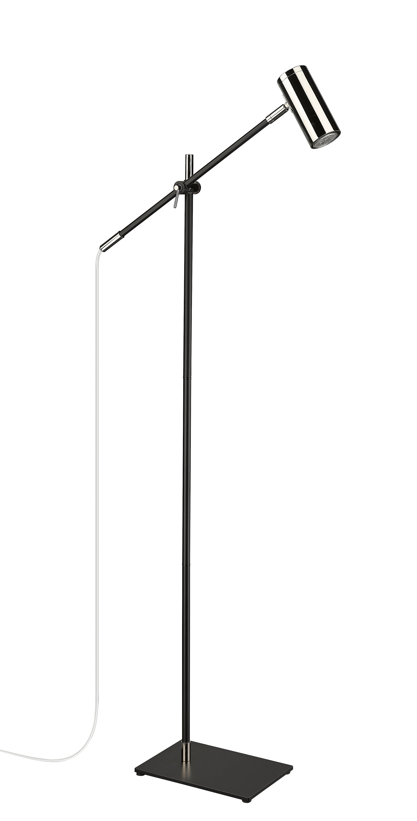 814FL-MB-PN - Calumet 1 Light Floor 48" Lamp - Matte Black / Polished Nickel