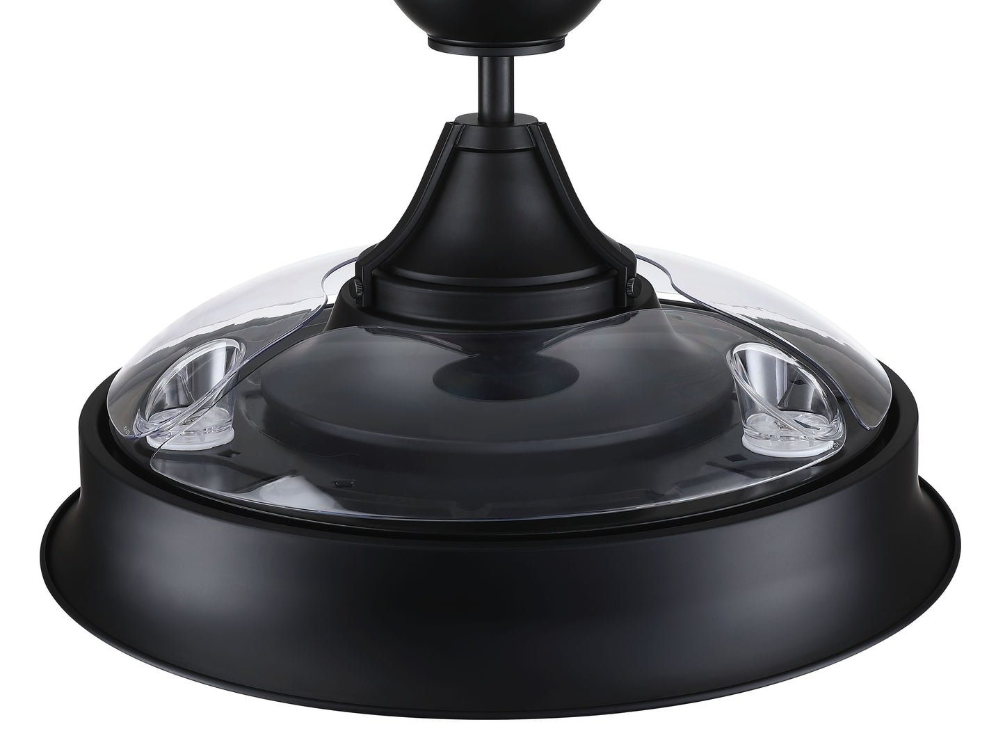 UN42FB3 - Union 42 Hidden Blades 42" 3 Blade Indoor Outdoor Ceiling Fan with Light Kit - Flat Black