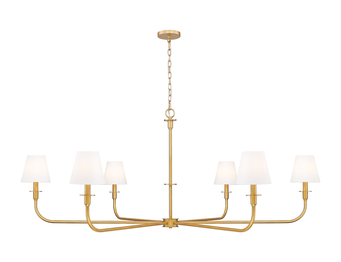 3049-62RB - Tova 6 Light 66" Chandelier - Rubbed Brass