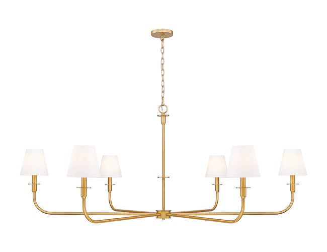 3049-62RB - Tova 6 Light 66" Chandelier - Rubbed Brass