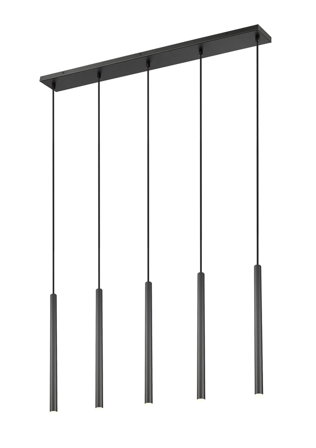 919MP24-5L-MB-LED - Forest 5 Light Linear 42" Chandelier - Matte Black