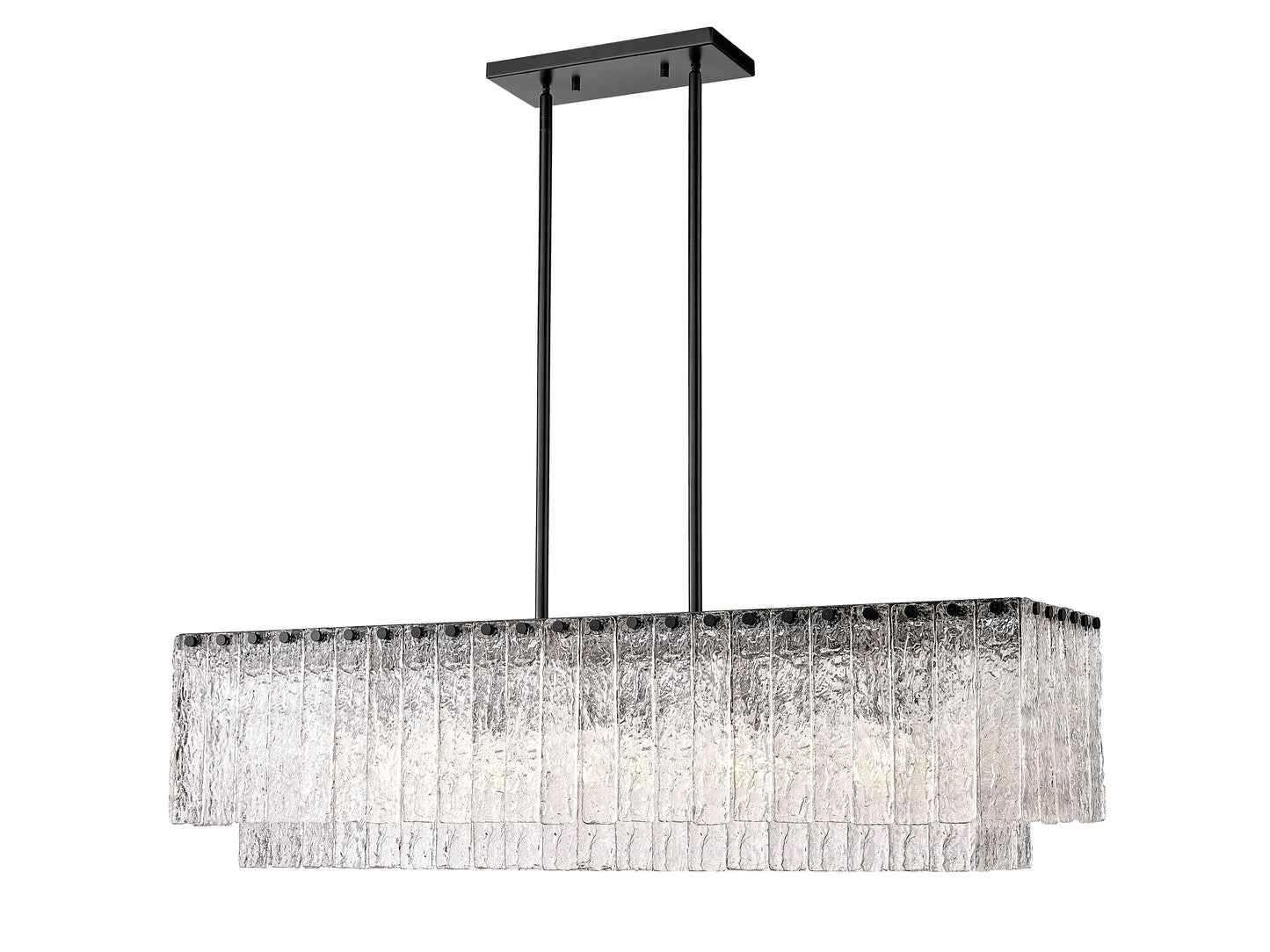 1943-42L-MB - Glacier 5 Light Linear 43" Chandelier - Matte Black