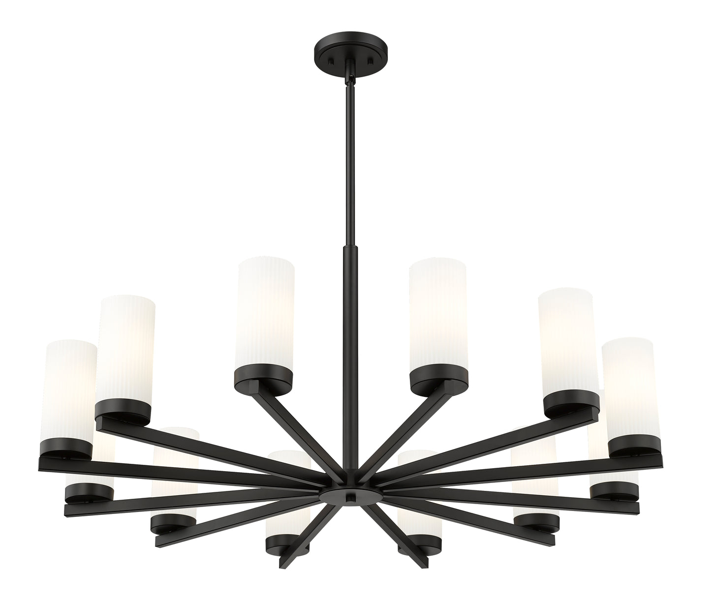 3044-12MB - Danica 12 Light 39" Chandelier - Matte Black