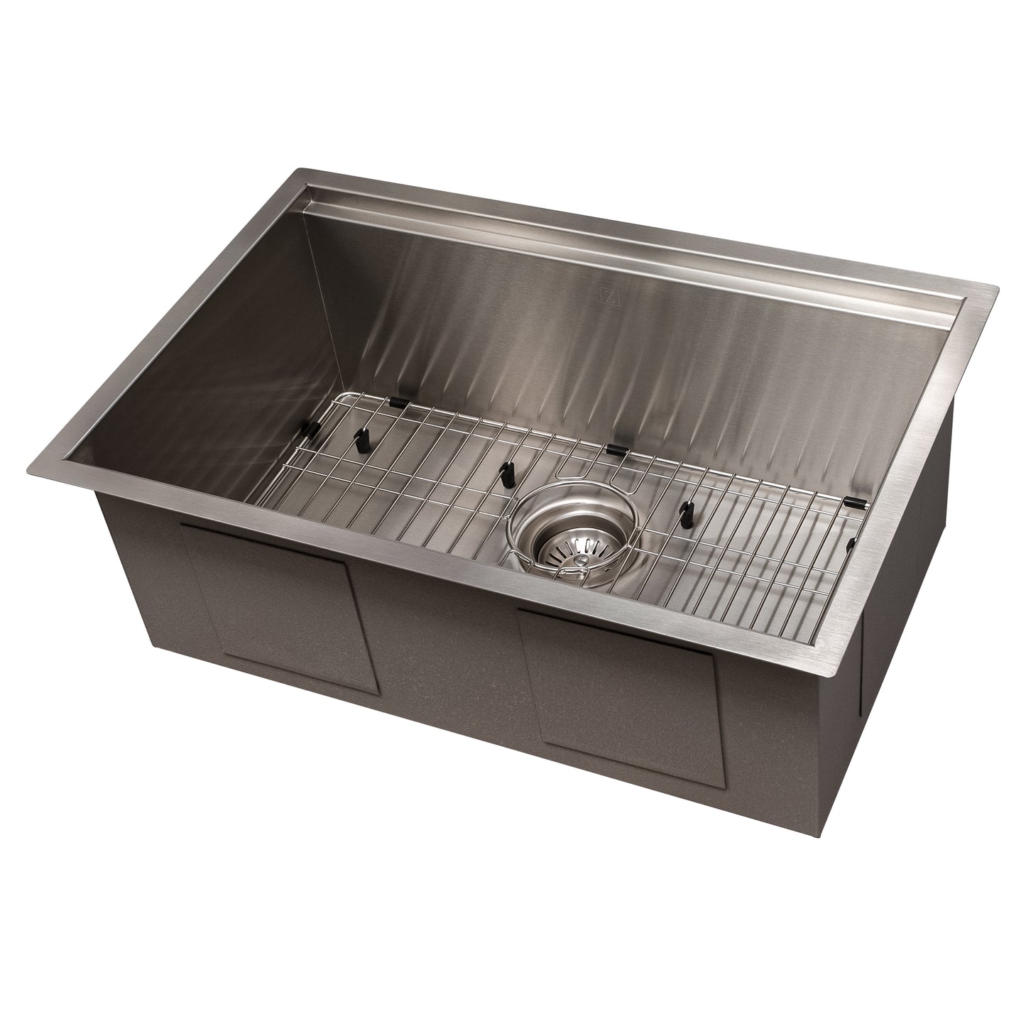 SLS-27 - 27" Garmisch Undermount Single Bowl Stainless Steel Kitchen Sink with Bottom Grid and Accessories