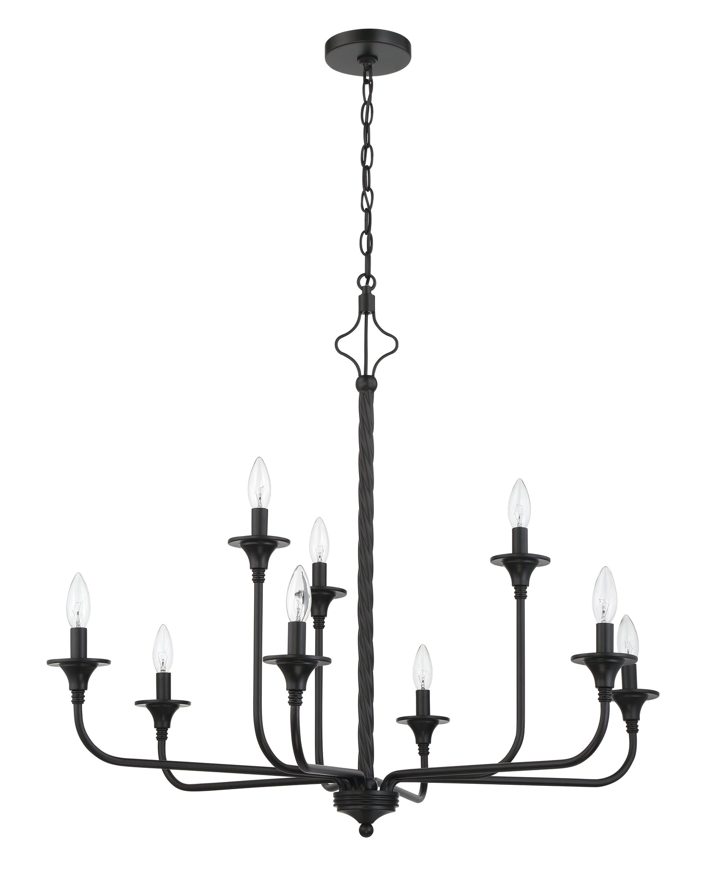 57029-FB - Jolenne 9 Light 35" Wide Chandelier - Flat Black