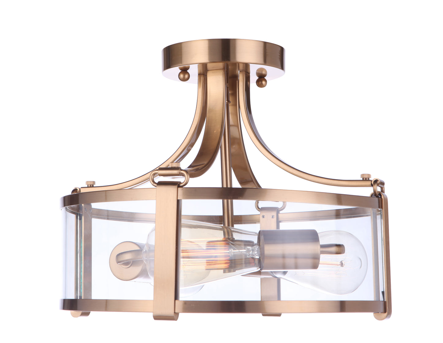 55353-SB - Elliot 3 Light 13" Wide Semi Flush Mount - Satin Brass