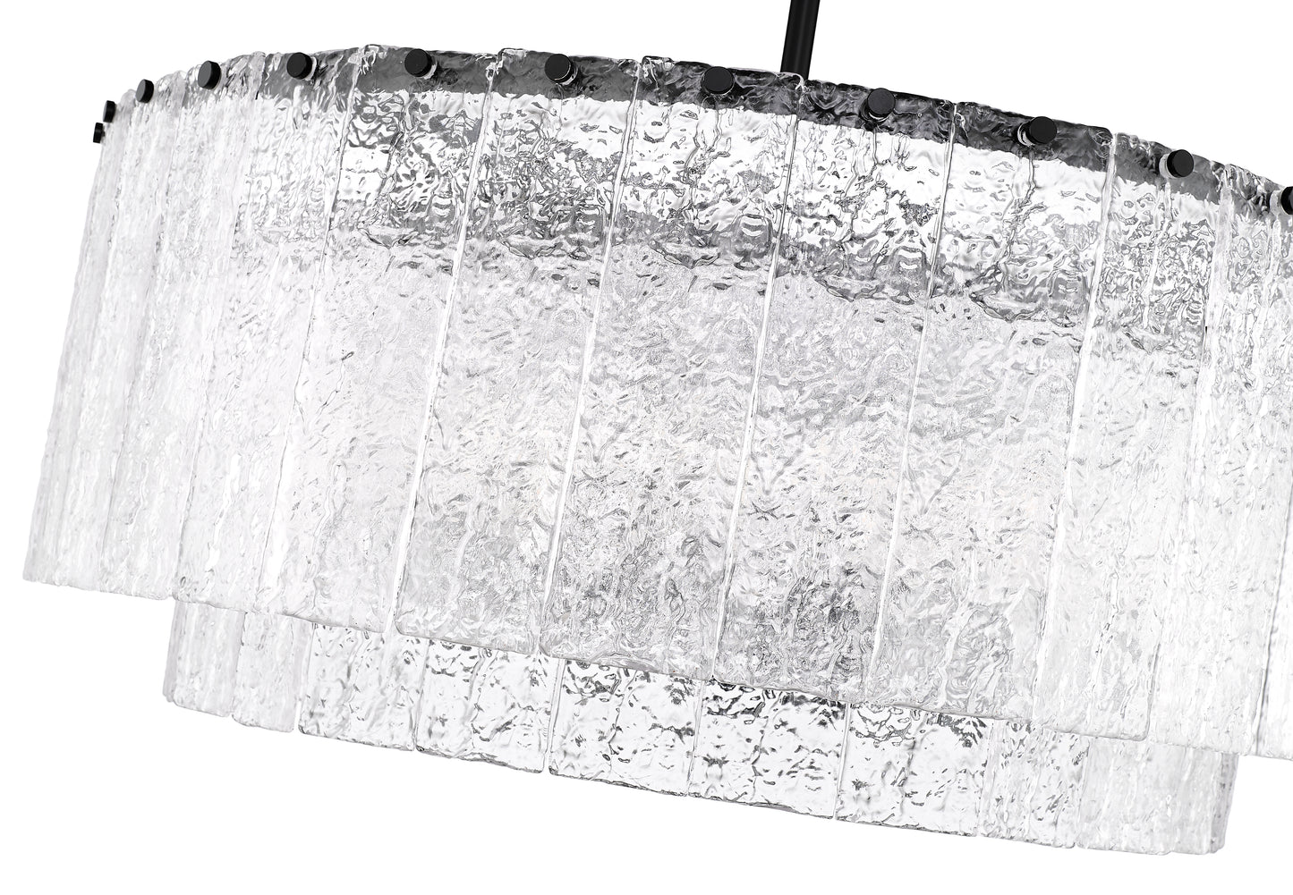 1943P32-2-MB - Glacier 12 Light 33" Pendant - Matte Black