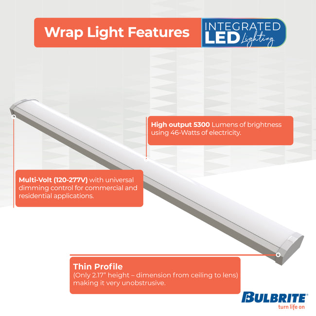 773502 - 48" Dimmable LED Utility Ceiling Light - 32 Watt - Adjustable CCT