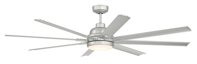 RSH65PN8 - Rush 65 65" 8 Blade Indoor Outdoor Ceiling Fan with Light Kit - Painted Nickel