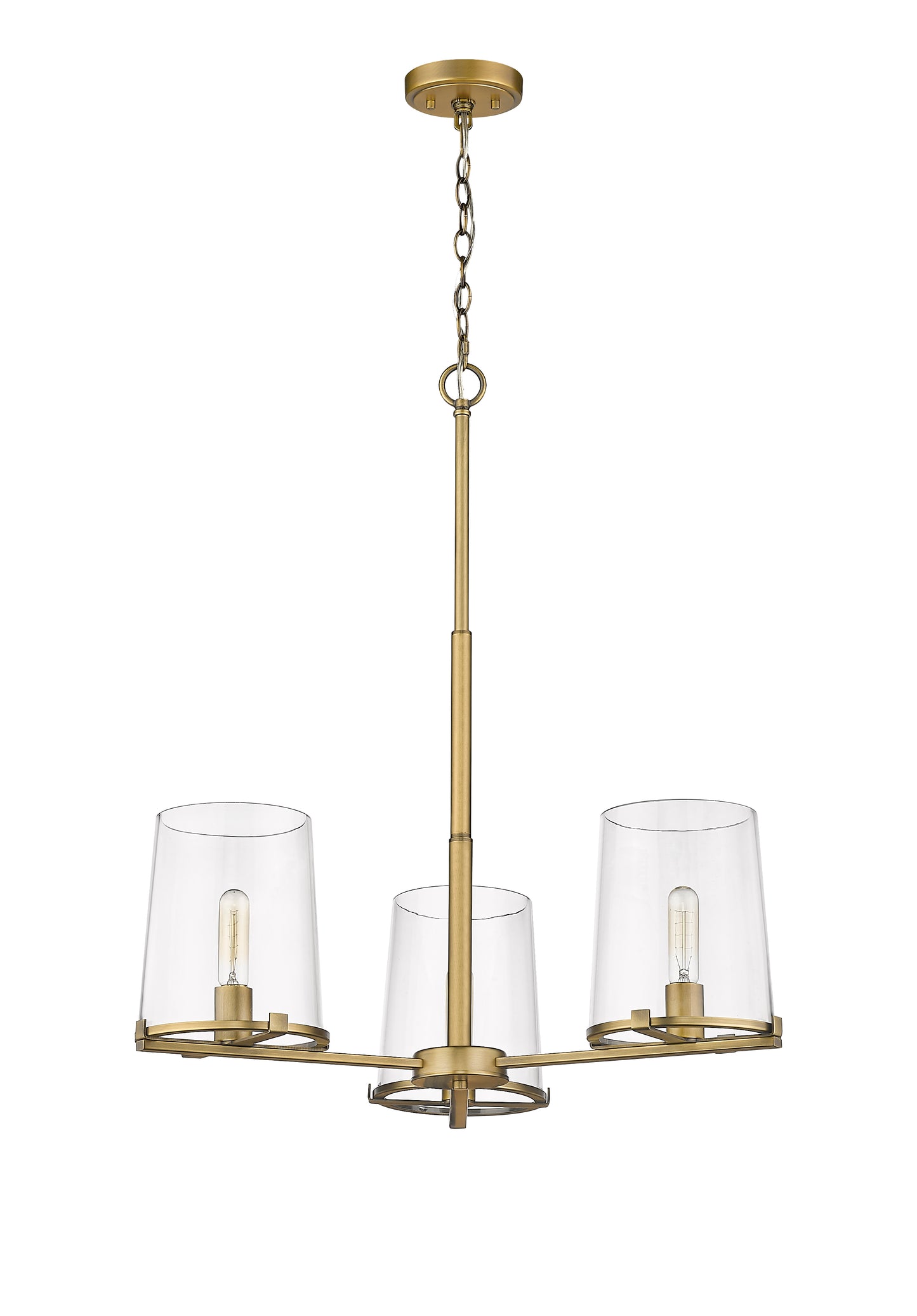 3032-3RB - Callista 3 Light 28" Chandelier - Rubbed Brass