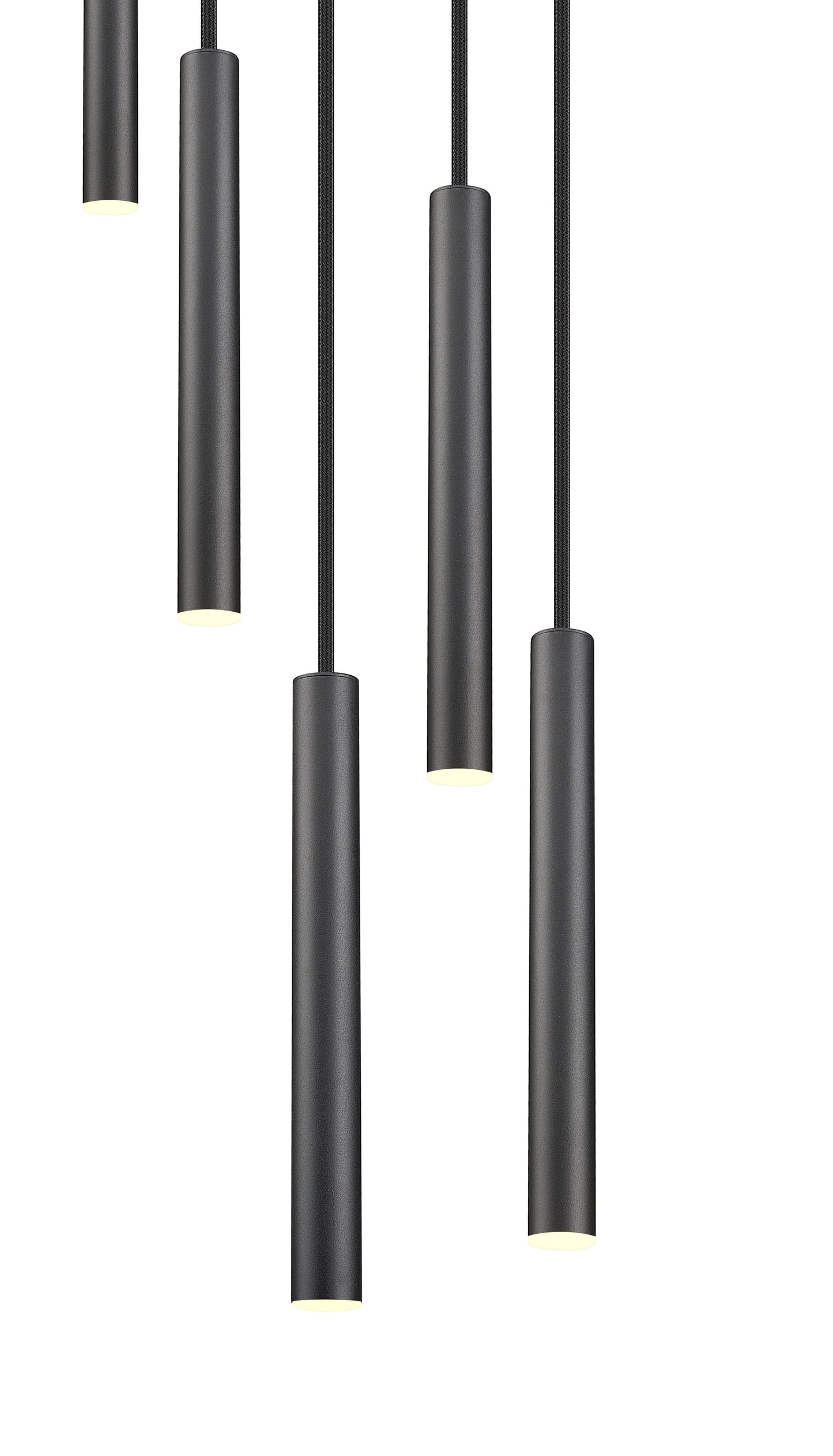 919MP12-5R-MB-LED - Forest 5 Light 12" Chandelier - Matte Black